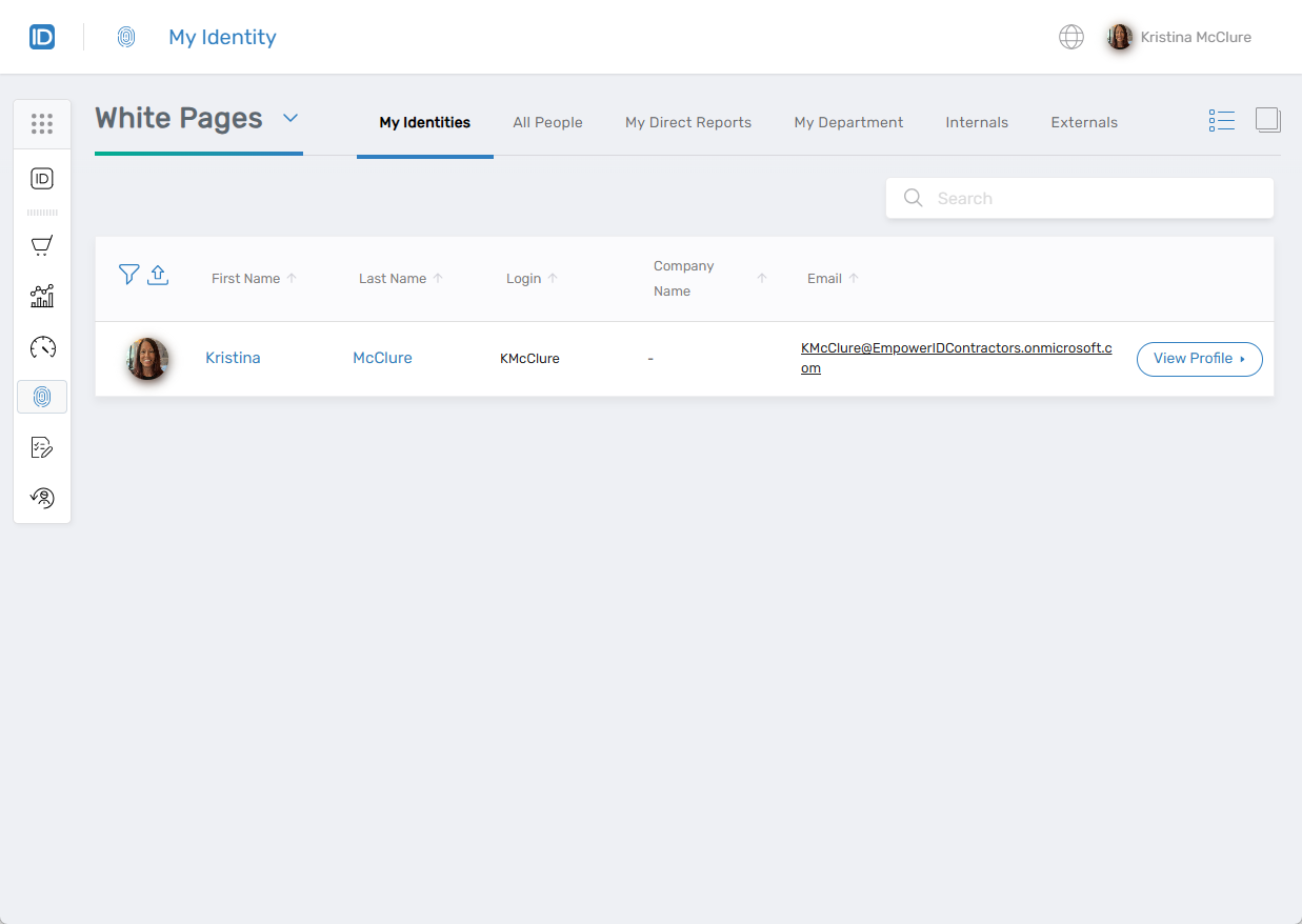 My Identity Interface