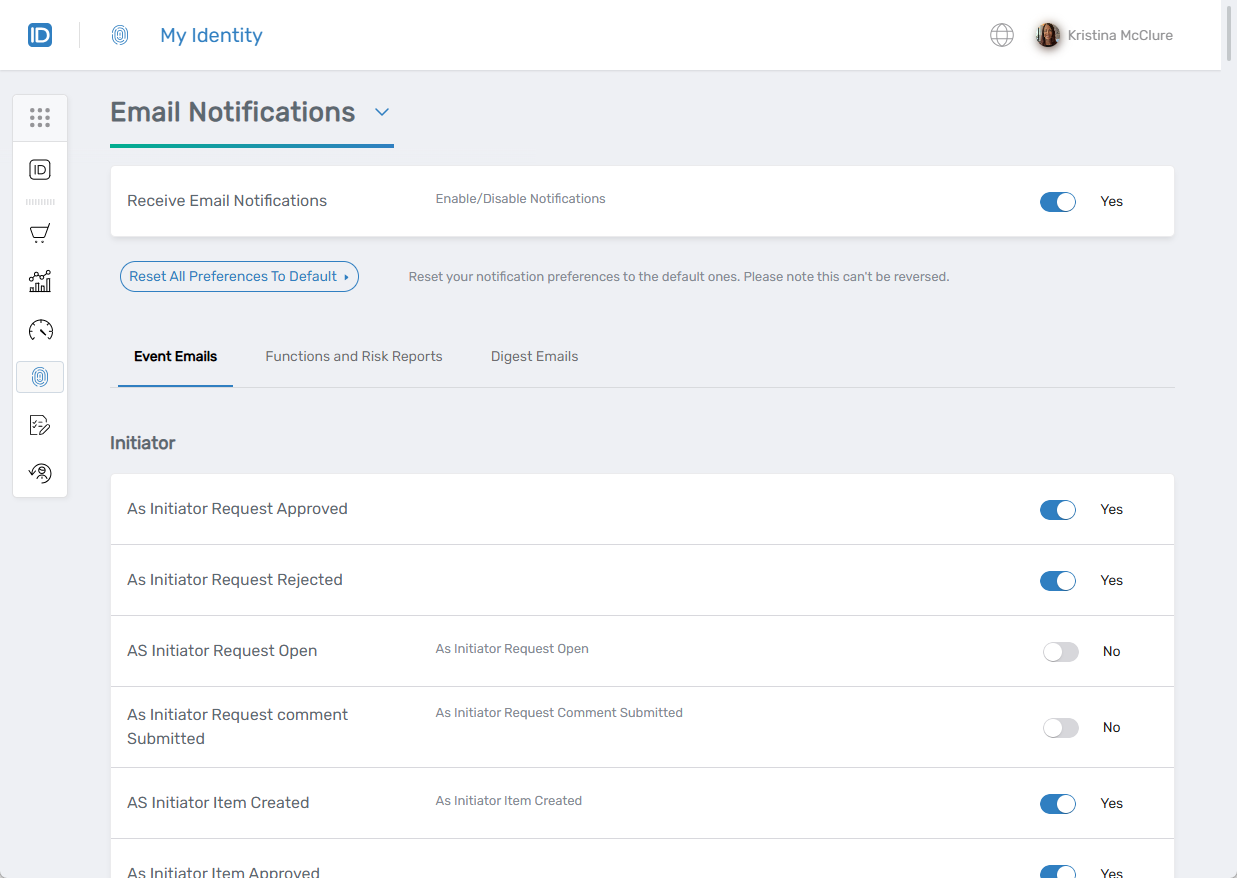 Email Notification Preferences